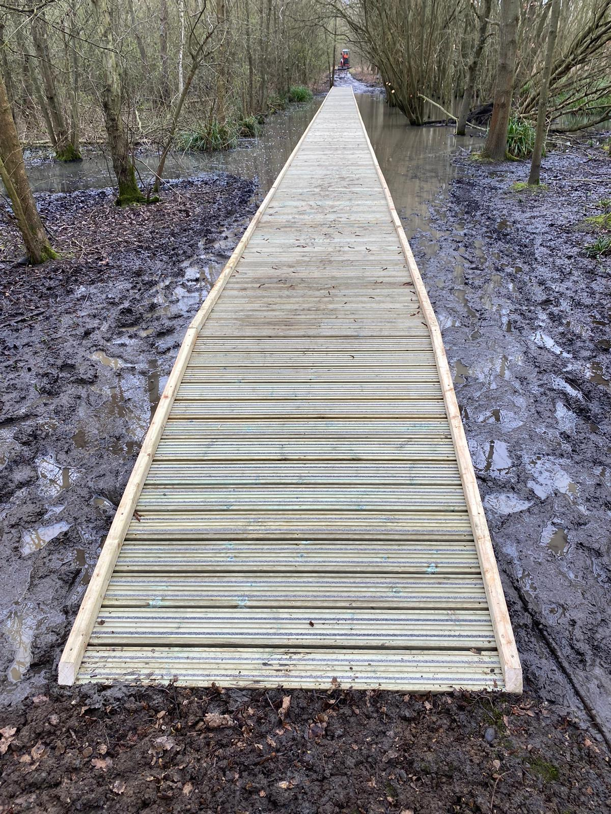 Recycled Plastic Boardwalk in Wet Conditions